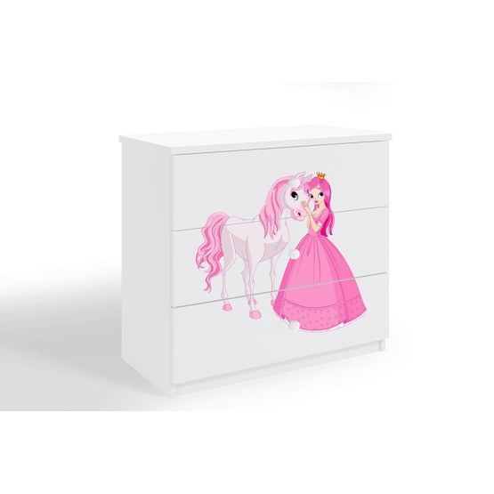 Kocot Kids Byrå - Babydreams Vit - Princess And Horse