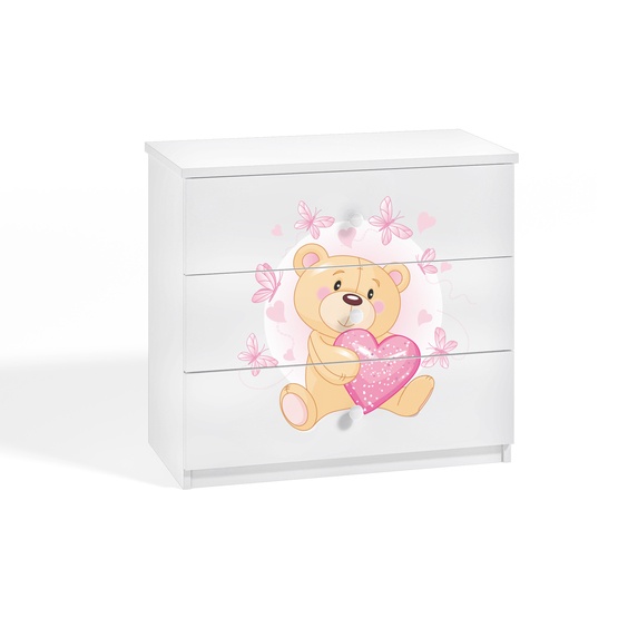 Kocot Kids Byrå - Babydreams Vit - Bear With Butterflies