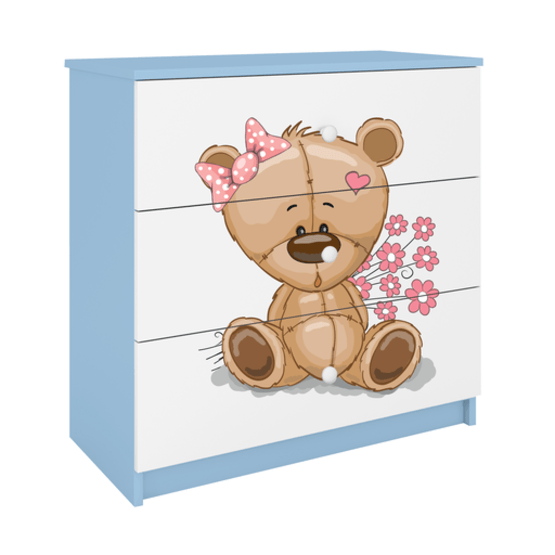 Kocot Kids Byrå - Babydreams Blå - Bear With Flowers