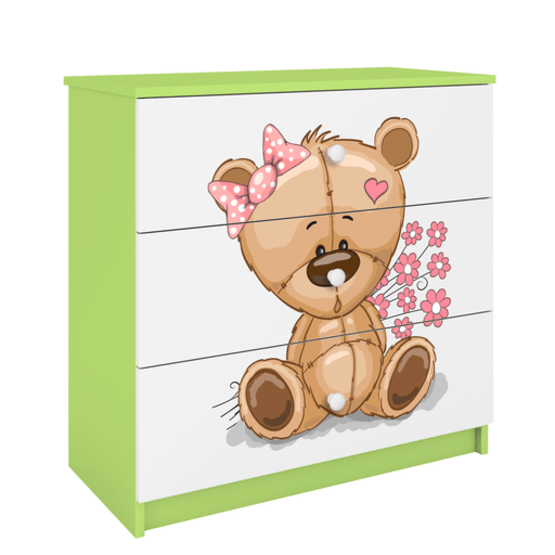 Kocot Kids Byrå - Babydreams Grön - Bear With Flowers