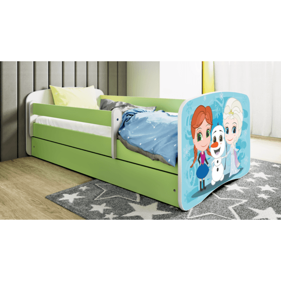 Kocot Kids Barnsäng – Babydreams Grön – Frozen Med Låda 140×70 Cm