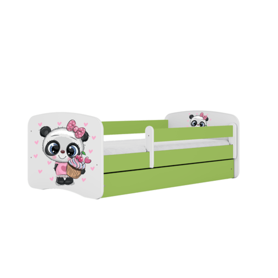 Kocot Kids Barnsäng – Babydreams Grön – Panda Med Låda Och Madrass 180×80 Cm