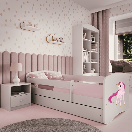 Kocot Kids Barnsäng – Babydreams Vit – Unicorn 140×70 Cm