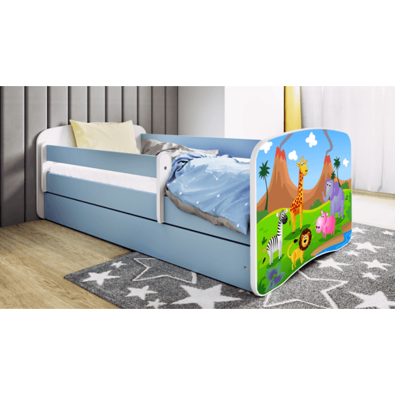 Kocot Kids Barnsäng – Babydreams Blå – Safari Med Låda 160×80 Cm