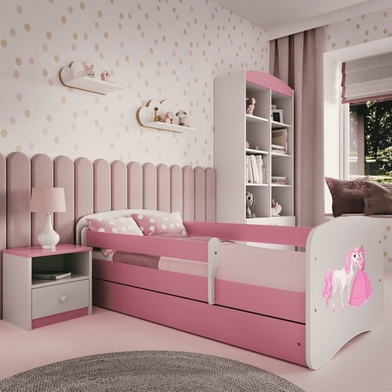 Kocot Kids Barnsäng – Babydreams Rosa – Princess And Horse 160×80 Cm