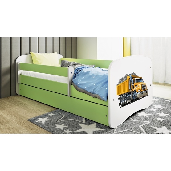 Kocot Kids Barnsäng – Babydreams Grön – Truck Med Madrass 180×80 Cm