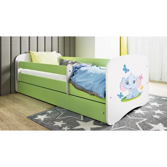 Kocot Kids Barnsäng – Babydreams Grön – Elephant Med Låda 160×80 Cm