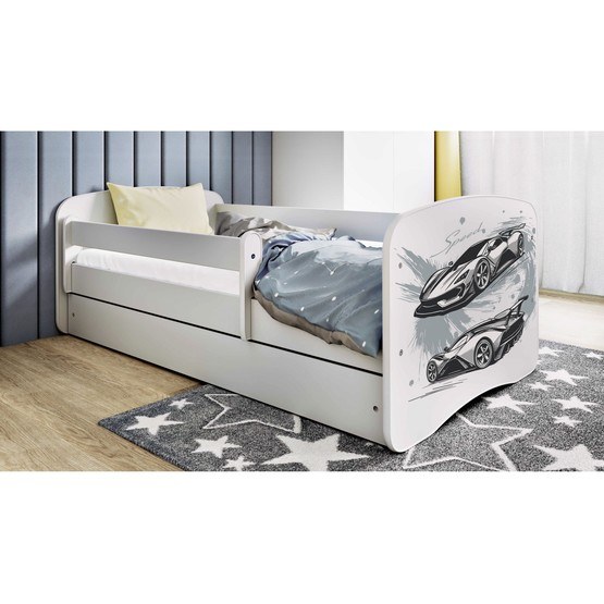 Barnsäng - Babydreams Vit - Sportbil 140x70 Cm