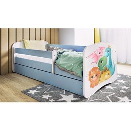 Barnsäng - Babydreams Blå - Små Dinosaurier 140x70 Cm