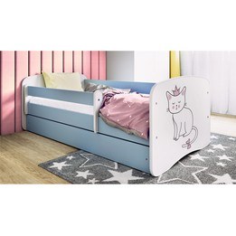 Barnsäng - Babydreams Blå - Katt 160x80 Cm