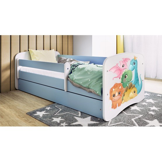 Barnsäng - Babydreams Blå - Små Dinosaurier 180x80 Cm