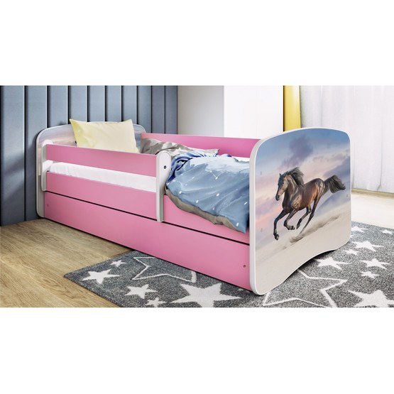 Barnsäng - Babydreams Rosa - Galloperande Hästar 140x70 Cm