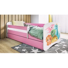 Barnsäng - Babydreams Rosa - Små Dinosaurier 160x80 Cm