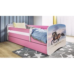 Barnsäng - Babydreams Rosa - Galloperande Hästar 160x80 Cm