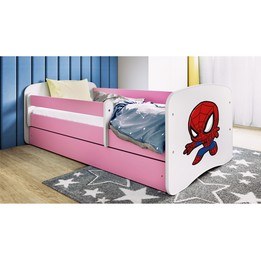 Barnsäng - Babydreams Rosa - Spindelmannen 160x80 Cm