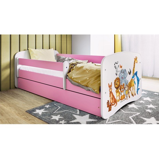 Barnsäng - Babydreams Rosa - Djur 160x80 Cm