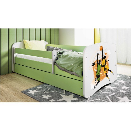 Barnsäng - Babydreams Grön - Basketboll 140x70 Cm