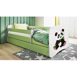 Barnsäng - Babydreams Grön - Panda 2 140x70 Cm