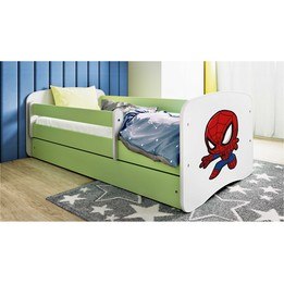 Barnsäng - Babydreams Grön - Spindelmannen 140x70 Cm