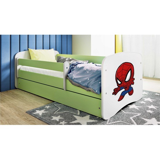 Barnsäng - Babydreams Grön - Spindelmannen 140x70 Cm