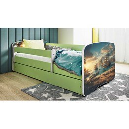 Barnsäng - Babydreams Grön - Skepp 140x70 Cm