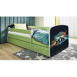 Barnsäng - Babydreams Grön - Race 140x70 Cm