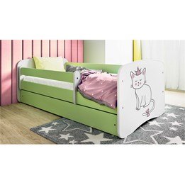 Barnsäng - Babydreams Grön - Katt 160x80 Cm