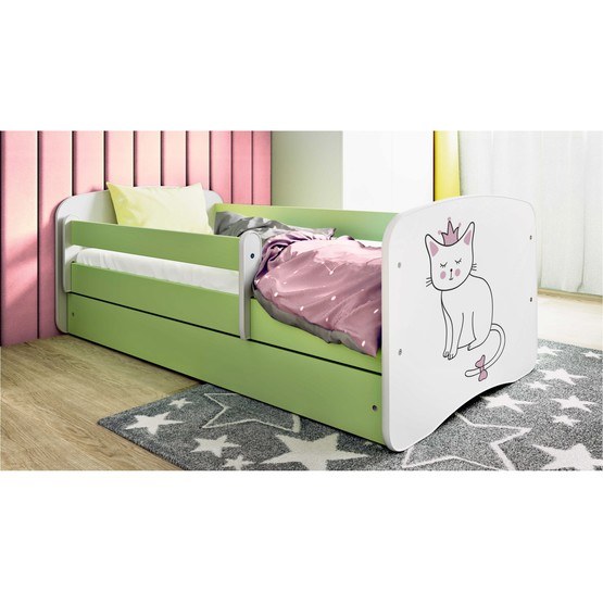 Barnsäng - Babydreams Grön - Katt 180x80 Cm