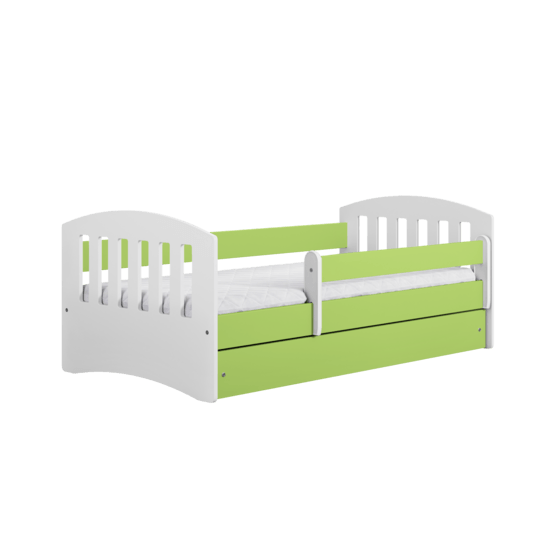 Kocot Kids Barnsäng – Classic 1 Grön – Med Låda 160×80 Cm