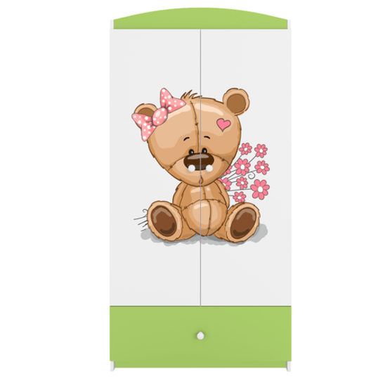 Kocot Kids Garderob Babydreams Grön - Bear With Flowers