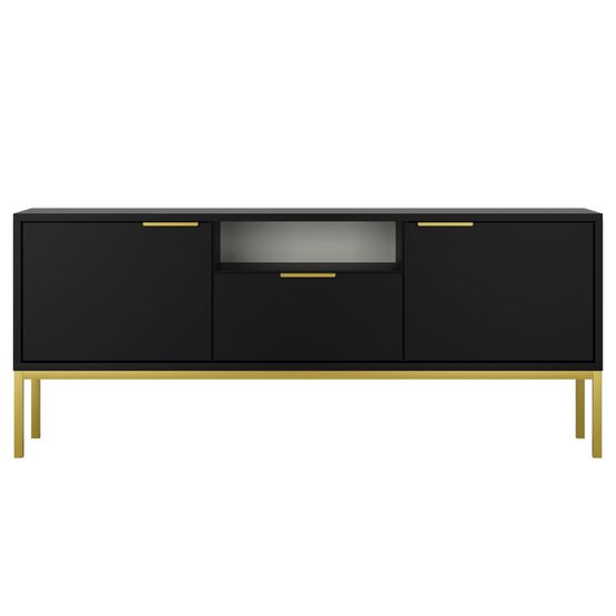 Austin - Tv Bänk 135 cm - Svart Och Guld