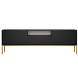 Austin - Tv Bänk 175 cm - Svart Och Guld