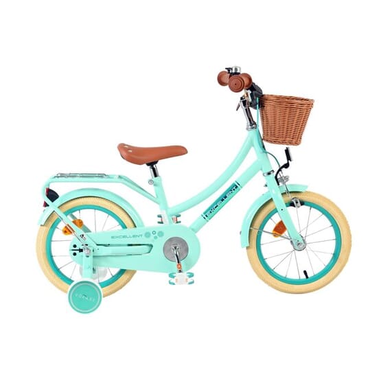 Volare - Barncykel - Excellent 14 Tum Grön - Fotbroms Med Cykelkorg