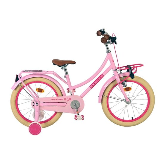 Volare - Barncykel - Excellent 18 Tum Rosa - Fotbroms Med Pakethållare Fram