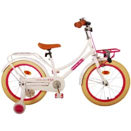 Volare - Barncykel - Excellent 18 Tum Vit - Fotbroms Med Pakethållare Fram