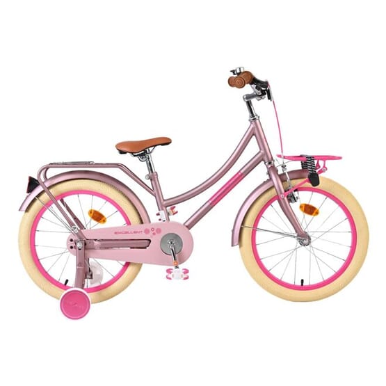 Volare - Barncykel - Excellent 18 Tum Vit - Fotbroms Med Pakethållare Fram
