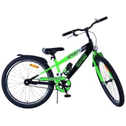 Barncykel - Volare - Sportivo - 24 Tum - Svart Grön - Fotbroms