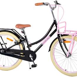 Volare - Barncykel - Excellent 24 Tum Svart - Dubbla Handbromsar Med Pakethållare Fram
