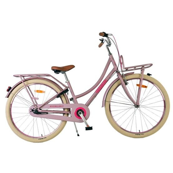 Volare - Barncykel - Excellent 26 Tum Rosa - Dubbla Handbromsar Med Pakethållare Fram