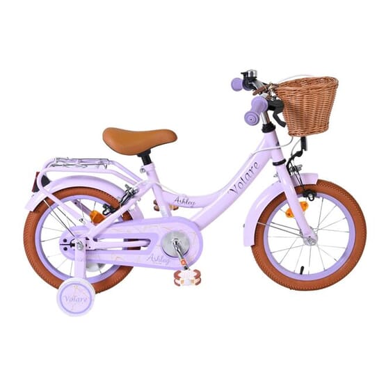Volare - Barncykel - Ashley 14 Tum Mörk Rosa - Dubbla Handbromsar
