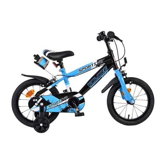Barncykel - Volare - Sportivo Kinderfiets - 14 Tum - Blå Svart - Två Handbromsar