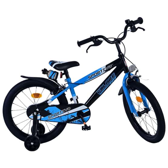 Barncykel - Volare - Sportivo Kinderfiets - 18 Tum - Blå Svart - Två Handbromsar