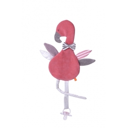 Kikadu - Snutte Med Napphållare Flamingo
