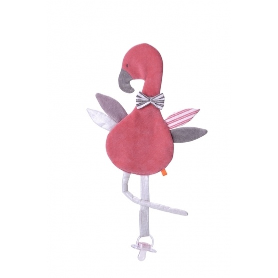 Kikadu – Snutte Med Napphållare Flamingo