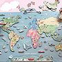 Leklyckan - Väggkarta Världen Magnetpussel Och Whiteboard