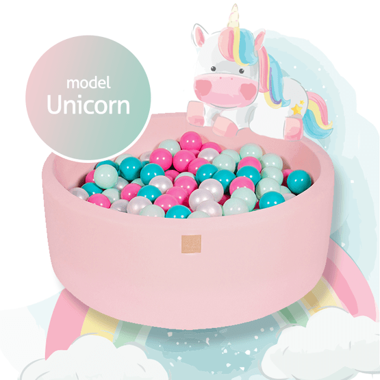 Meow Baby Bollhav med 250 Bollar Unicorn- 30 Cm