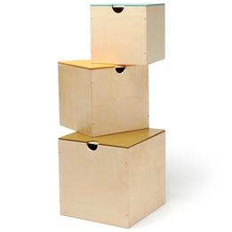Kids Concept - Förvaringsbox 3 Set Med Spelbräde