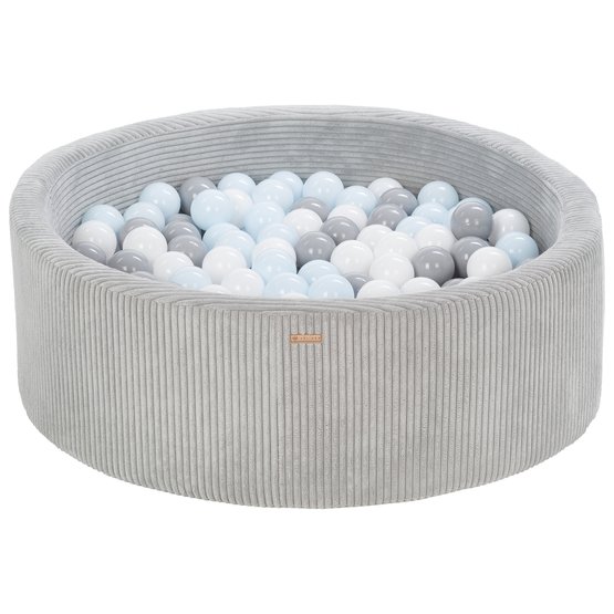 PQP Bollhav - 200 Bollar - Cordu Roy 90 Cm Grå/Vit - Bollar Grå/Blå Pastell