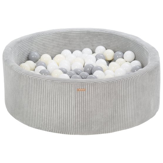PQP Bollhav - 200 Bollar - Cordu Roy 90 Cm Grå/Vit - Bollar Grå/Gul Pastell