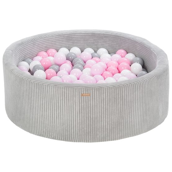 PQP Bollhav - 200 Bollar - Cordu Roy 90 Cm Grå/Vit - Bollar Grå/Ljusrosa/Rosa Pastell